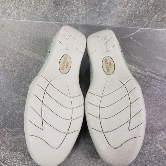 Earth Origins Shoes Size 7. 5 Green Perforated Nubuck Scarf Slip On Flats Finley - Picture 7 of 12